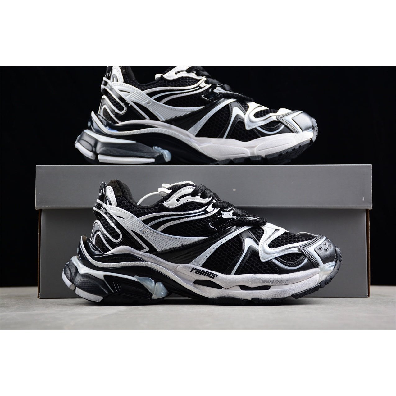 balenciaga runner x black white balenciaga runner x black white