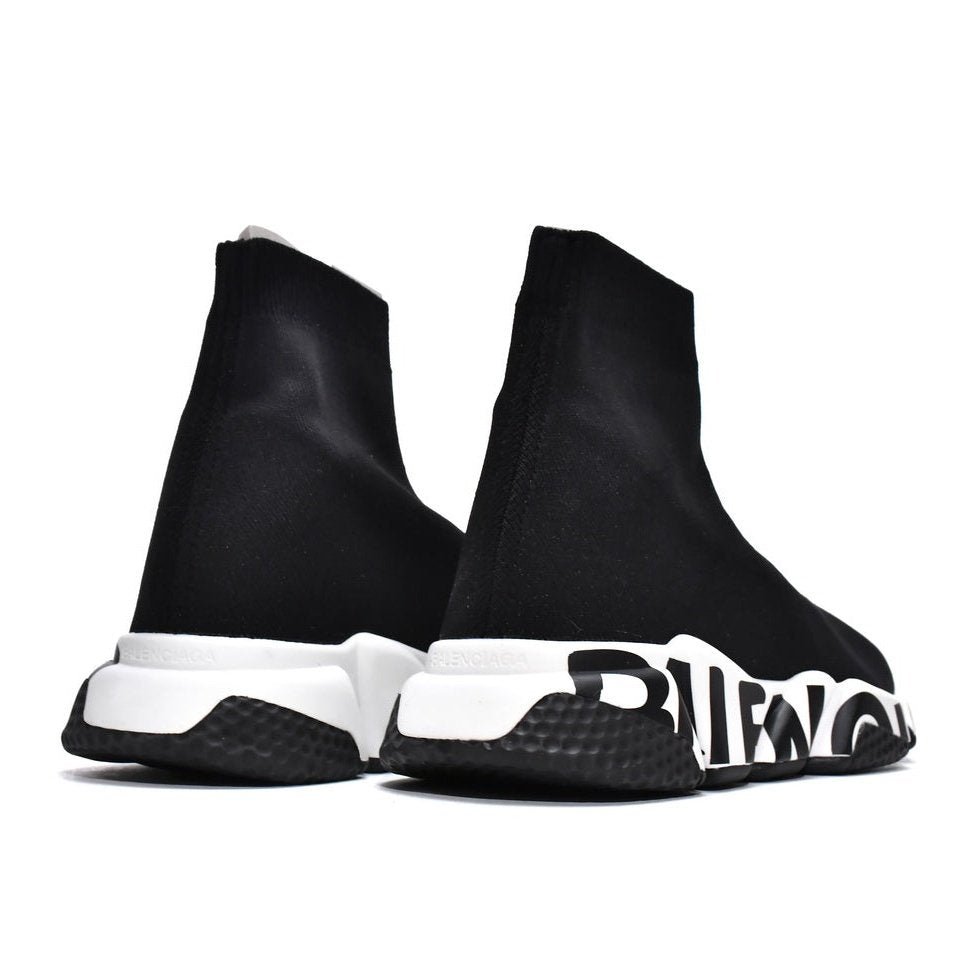 balenciaga speed graffiti trainer x black white balenciaga speed graffiti trainer x black white