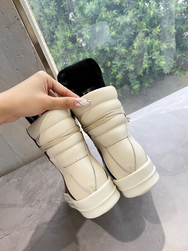 rick owens geobasket sneakers black and cream rick owens geobasket sneakers black and cream