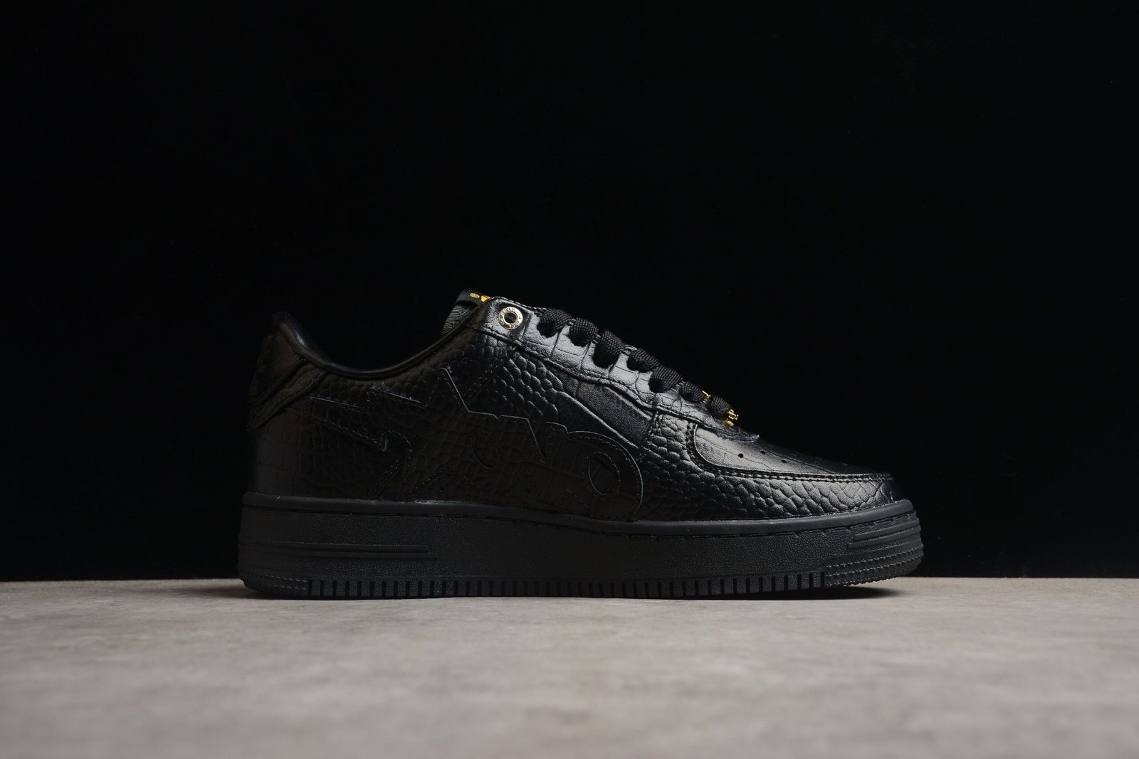 bape sta low top black croc embossed sneakers bape sta low top black croc embossed sneakers