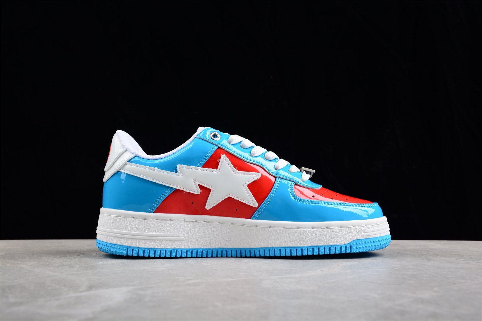 bape sta low top sneakers in blue and red captain america edition bape sta low top sneakers in blue and red captain america edition
