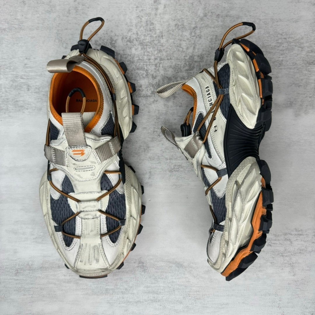 balenciaga hamp tons sneaker in white/black/orange: disruptive contrast balenciaga hamp tons sneaker in white/black/orange: disruptive contrast