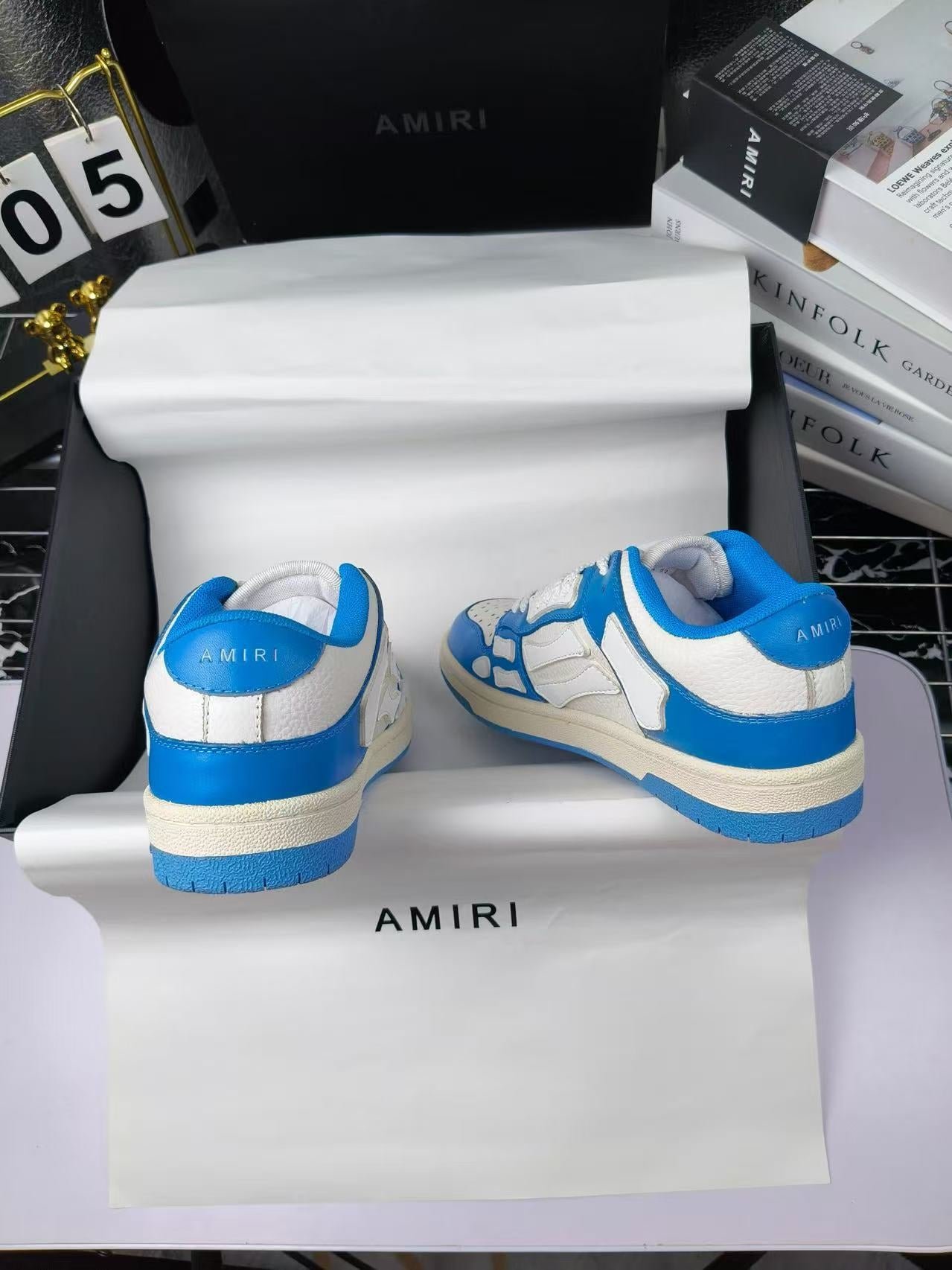 emil’s bone shoe in white/blue: cerulean osteology emil’s bone shoe in white/blue: cerulean osteology