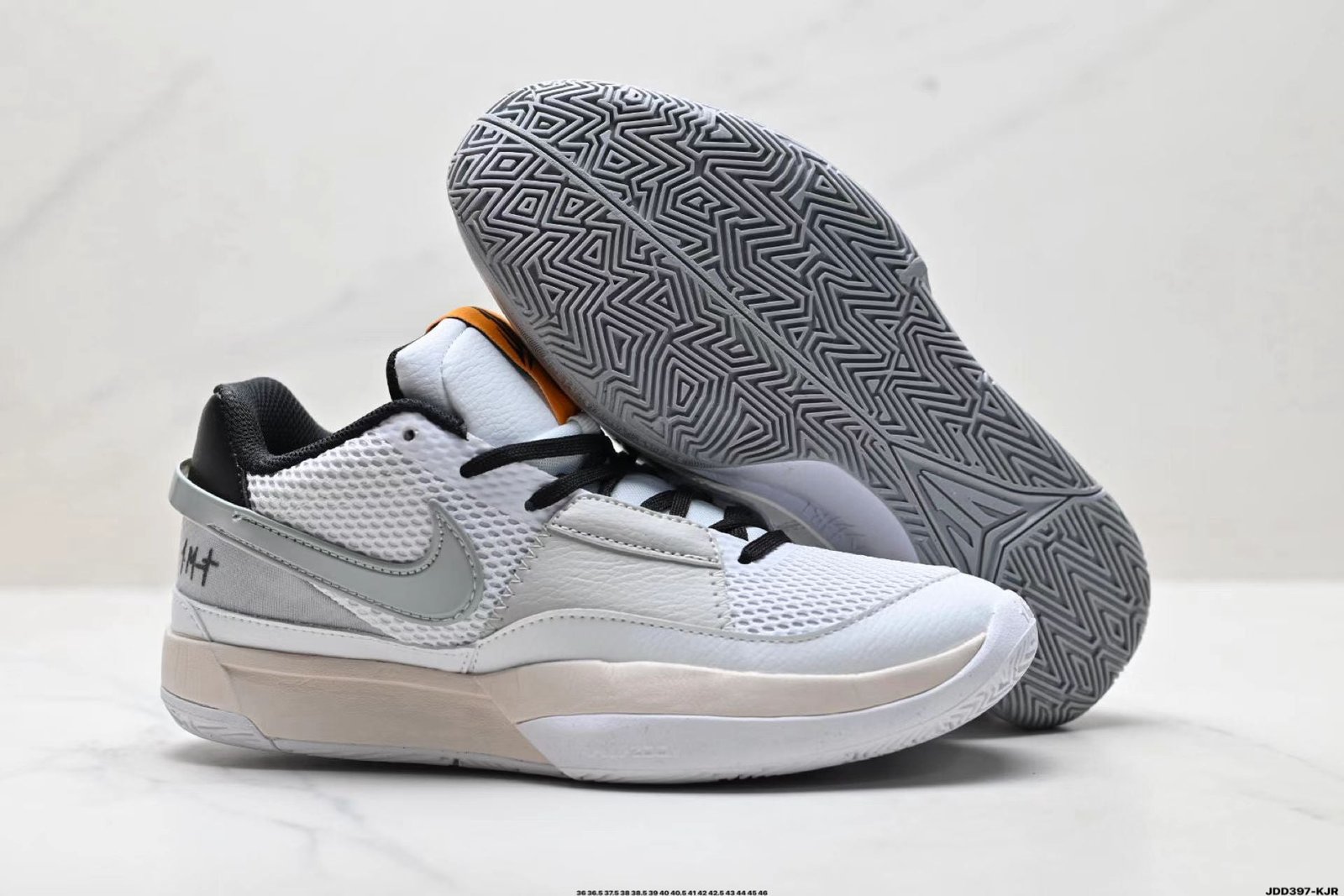 nike ja 1 in grey/black split: duality playmaker nike ja 1 in grey/black split: duality playmaker