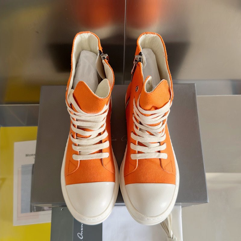rick owens orange high top sneakers rick owens orange high top sneakers