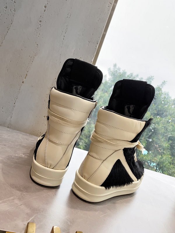 rick owens geobasket sneakers black and cream rick owens geobasket sneakers black and cream