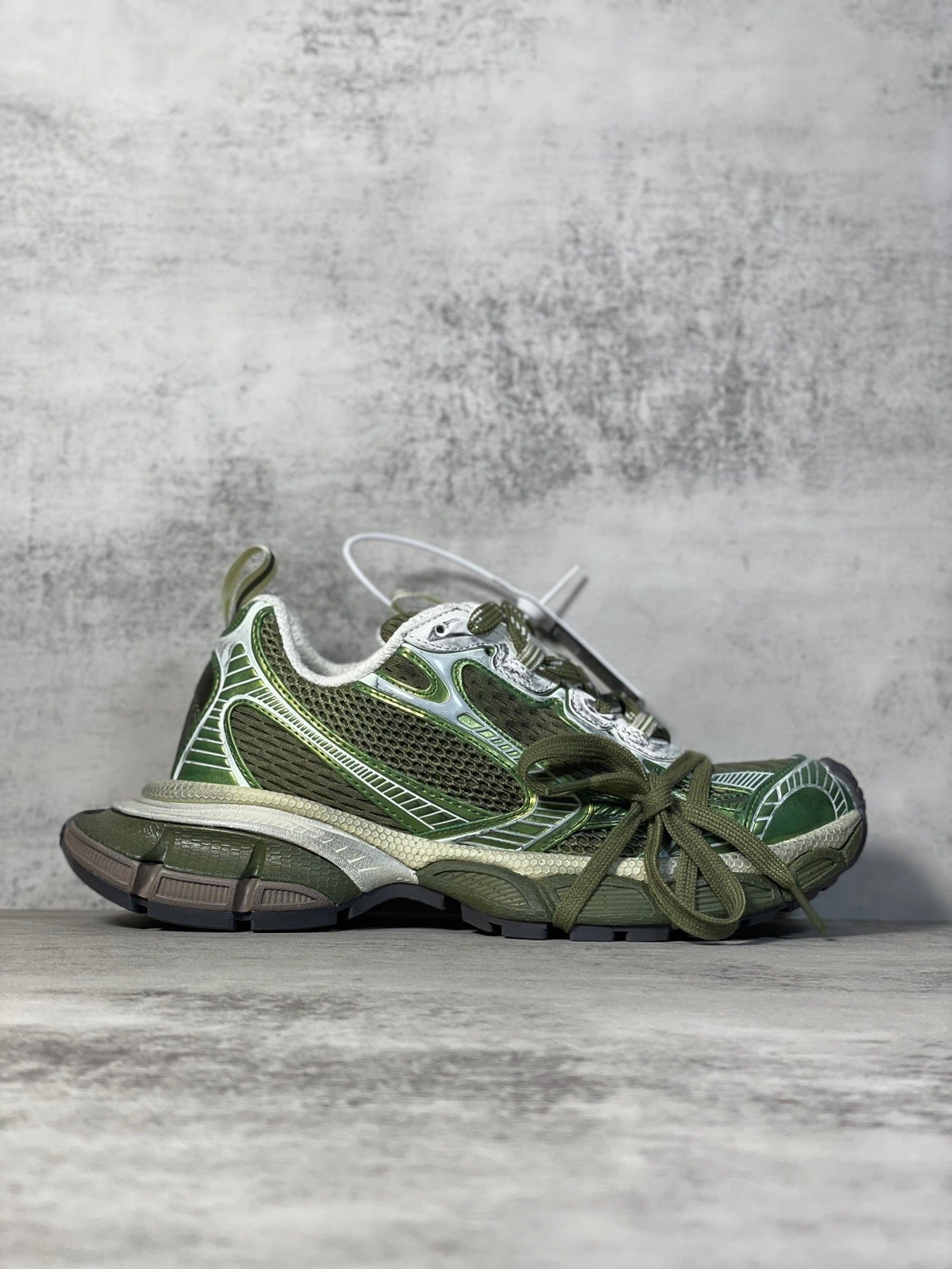balenciaga sneaker in olive green: tactical avant garde balenciaga sneaker in olive green: tactical avant garde