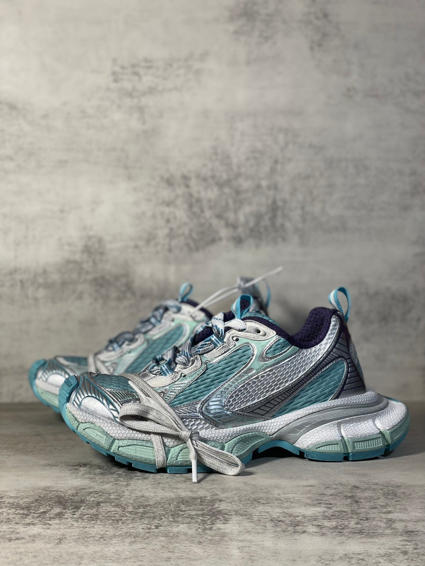 balenciaga sneaker in grey/green: urban terrain balenciaga sneaker in grey/green: urban terrain