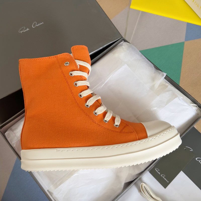 rick owens orange high top sneakers rick owens orange high top sneakers