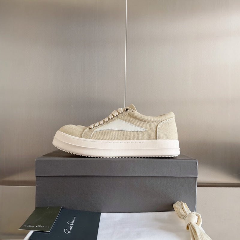 rick owens beige canvas low top sneakers rick owens beige canvas low top sneakers
