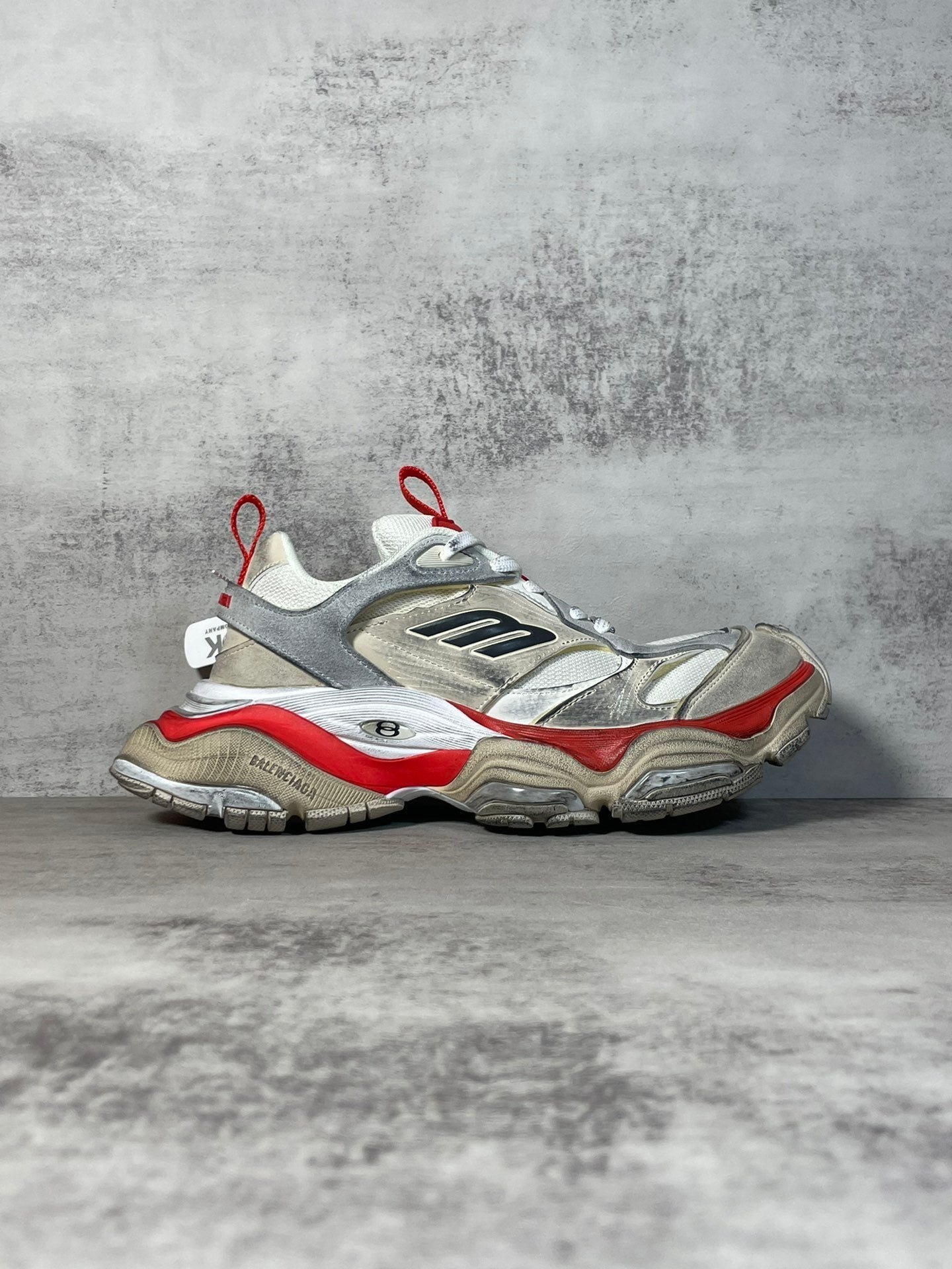balenciaga sneaker in white/red: graphic impact balenciaga sneaker in white/red: graphic impact