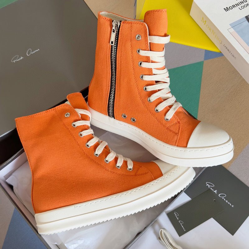 rick owens orange high top sneakers rick owens orange high top sneakers