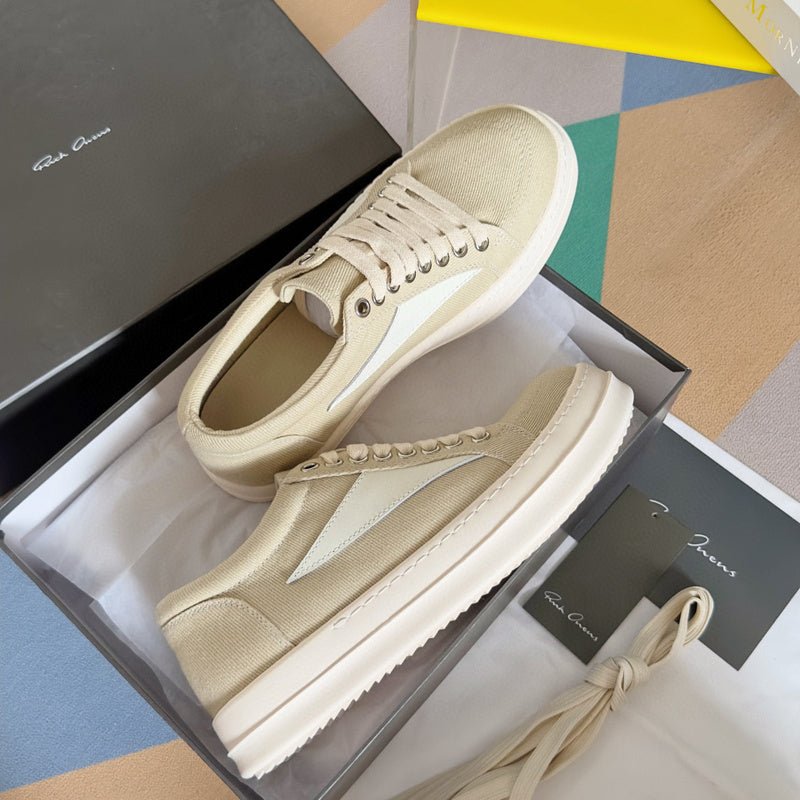 rick owens beige canvas low top sneakers rick owens beige canvas low top sneakers