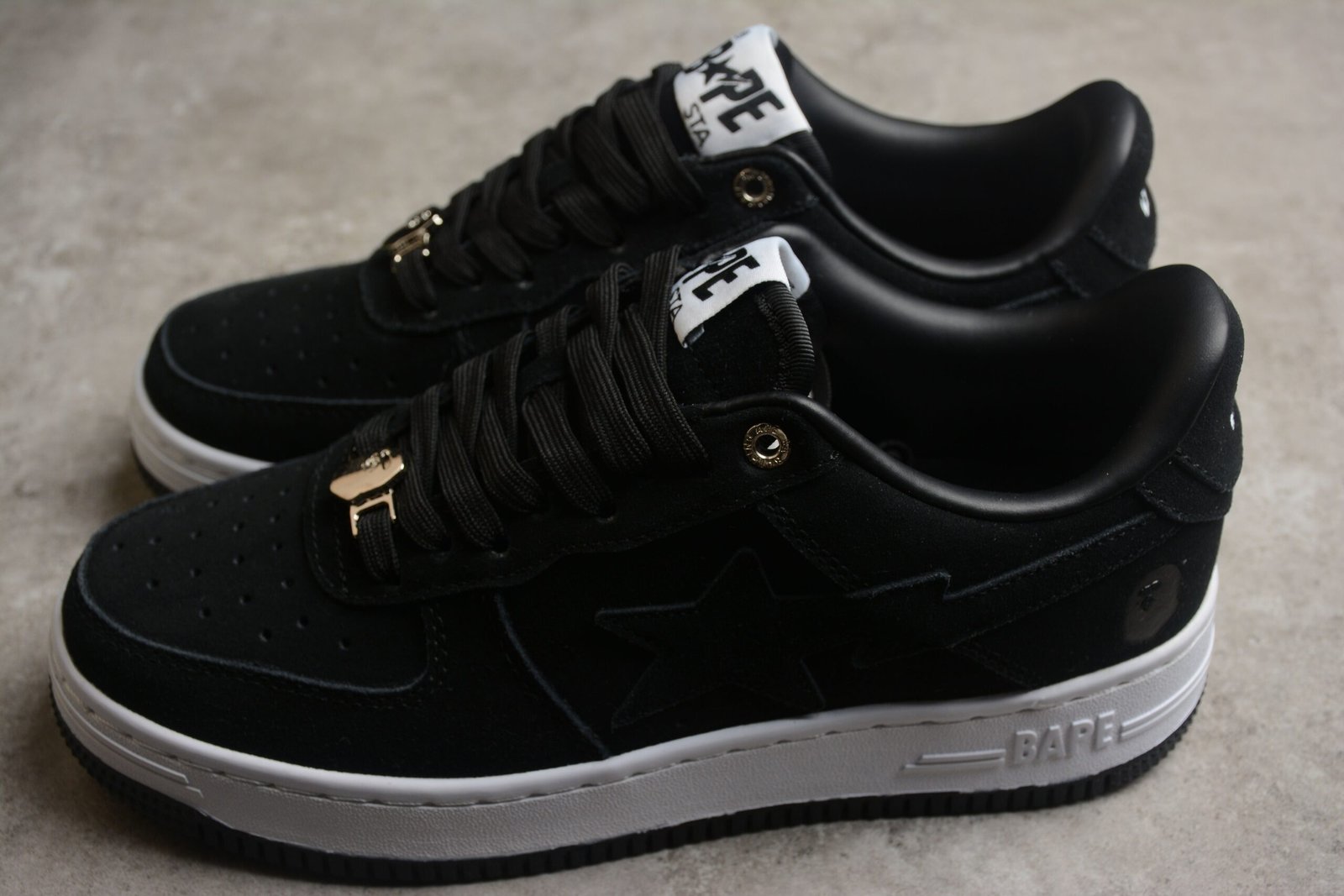 bape sta low top black suede sneakers bape sta low top black suede sneakers