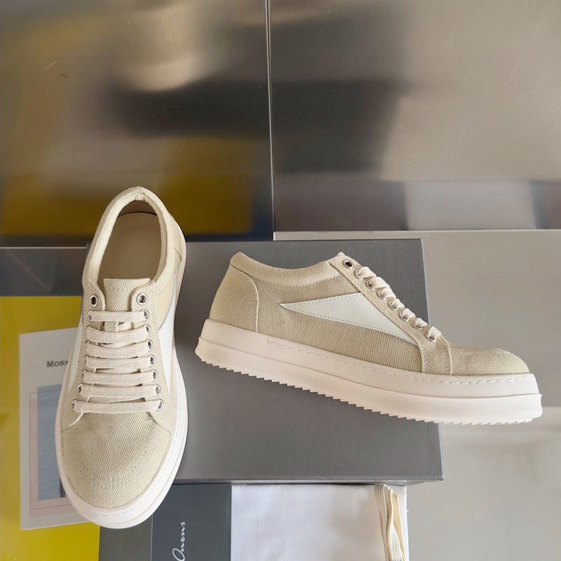 rick owens beige canvas low top sneakers rick owens beige canvas low top sneakers
