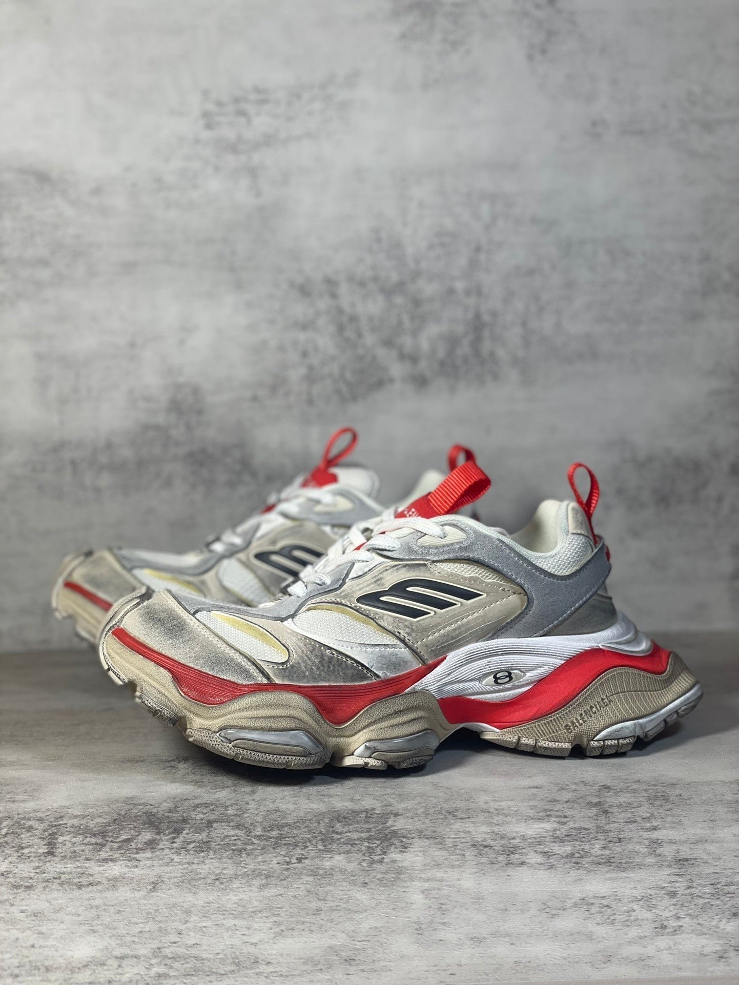 balenciaga sneaker in white/red: graphic impact balenciaga sneaker in white/red: graphic impact