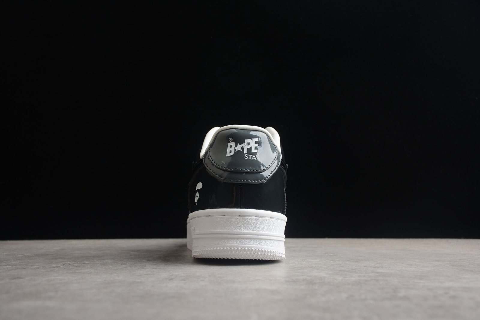 bape sta black patent leather low top sneakers bape sta black patent leather low top sneakers