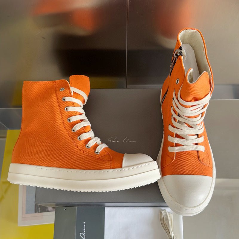 rick owens orange high top sneakers rick owens orange high top sneakers