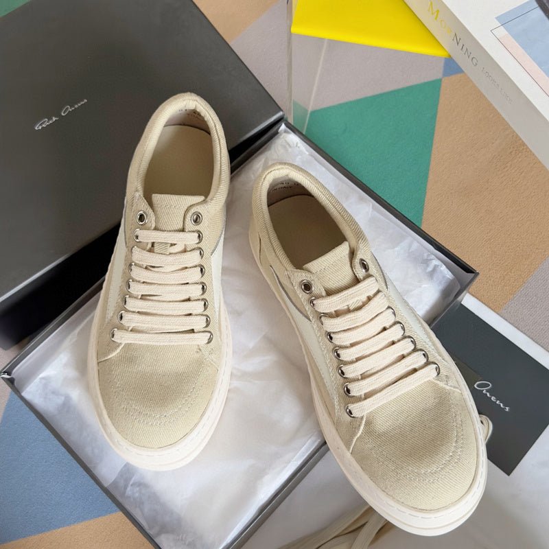 rick owens beige canvas low top sneakers rick owens beige canvas low top sneakers