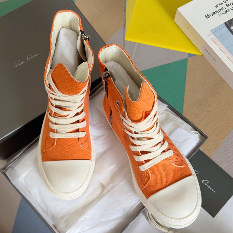 rick owens orange high top sneakers rick owens orange high top sneakers