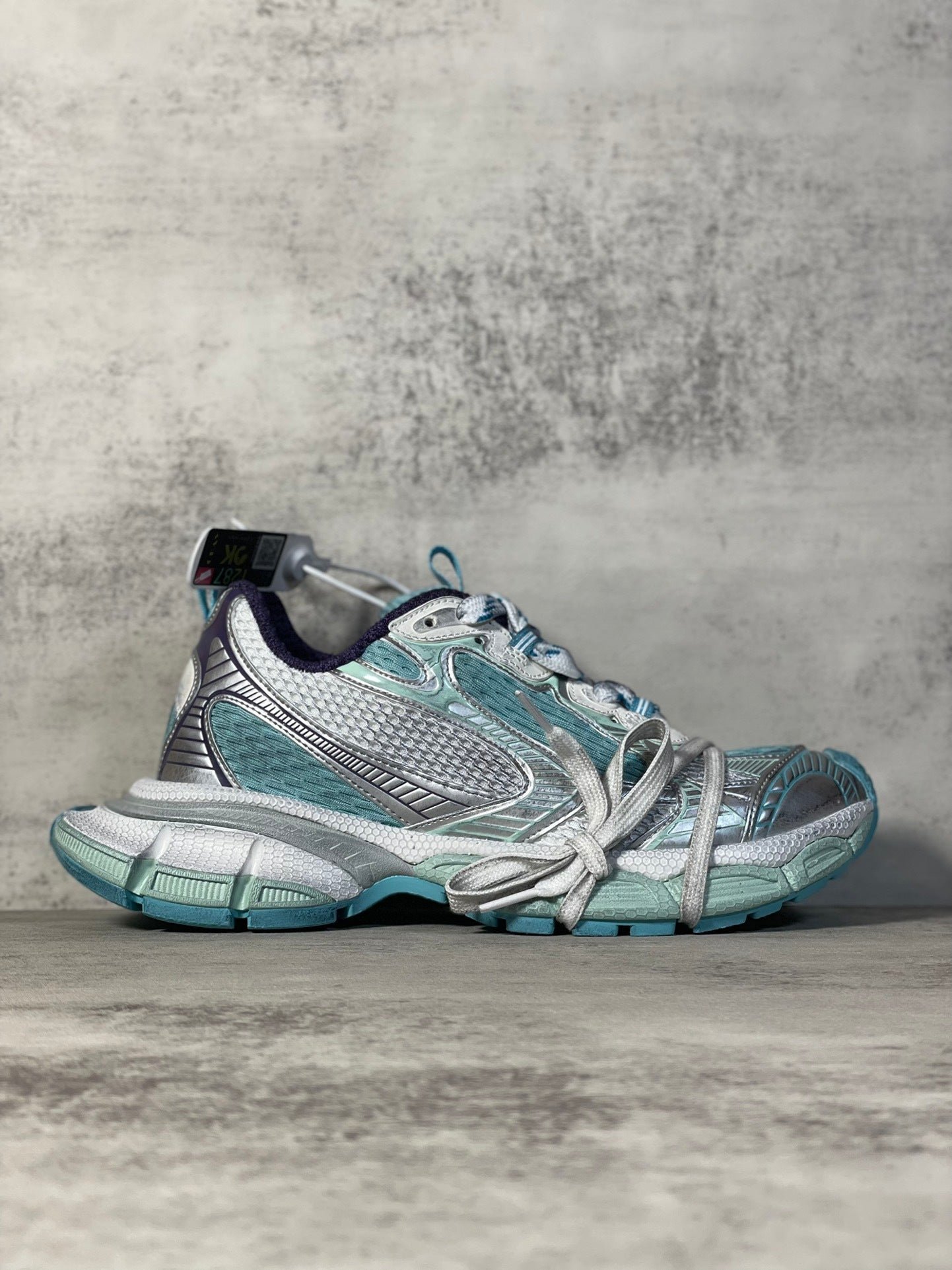 balenciaga sneaker in grey/green: urban terrain balenciaga sneaker in grey/green: urban terrain
