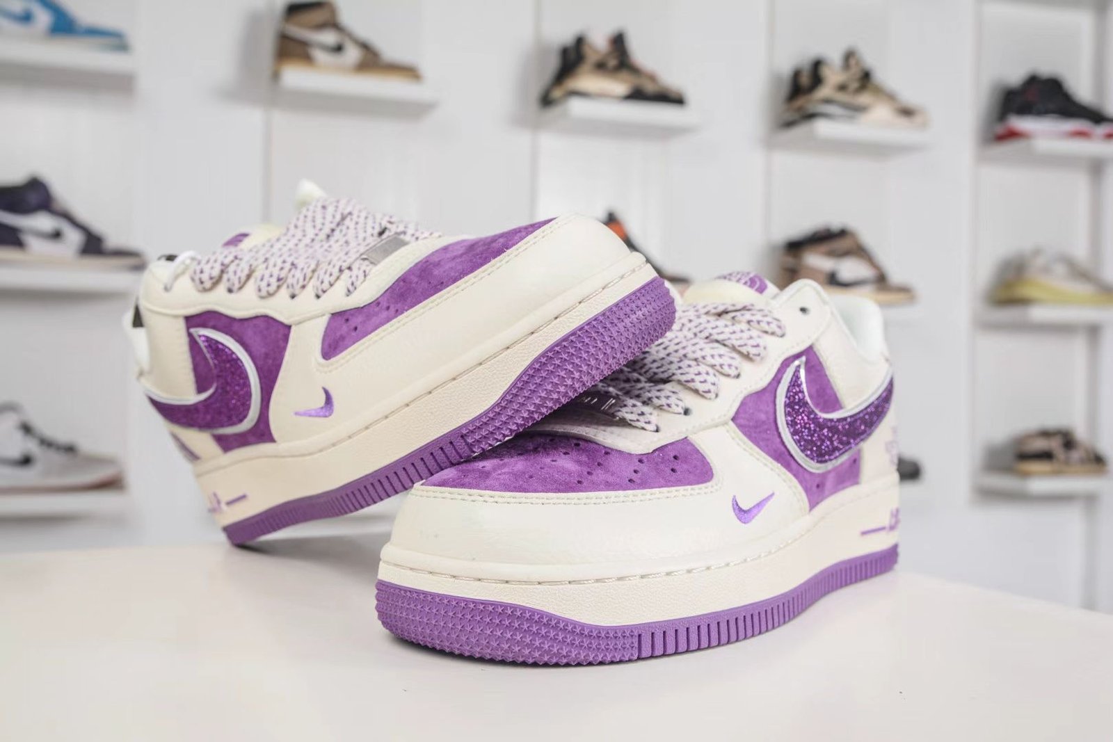 nike air force 1 '07 "glitter swoosh – pink/purple" – sparkling statement nike air force 1 '07 "glitter swoosh – pink/purple" – sparkling statement