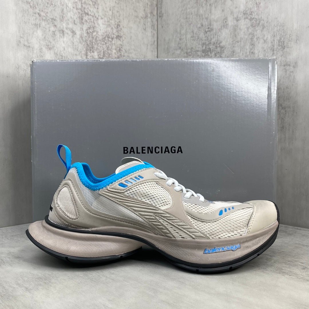 balenciaga ventilated runner in khaki/blue: technical terrain balenciaga ventilated runner in khaki/blue: technical terrain